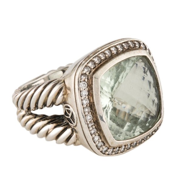 DAVID YURMAN STERLING SILVER 925 PARASIOLITE & DIAMOND ALBION RING - Picture 2 of 6